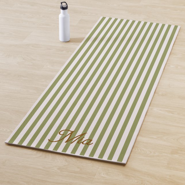 Tapis de Yoga | Nom Personnalisé Rayé (En situation)