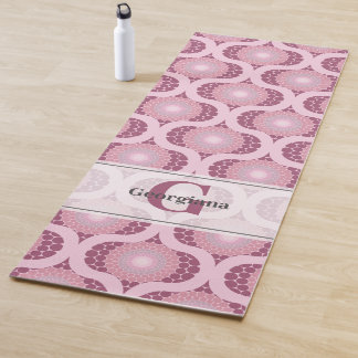 Tapis De Yoga Nom personnalisé Retro Radiant Dusky Rose Dot Mand