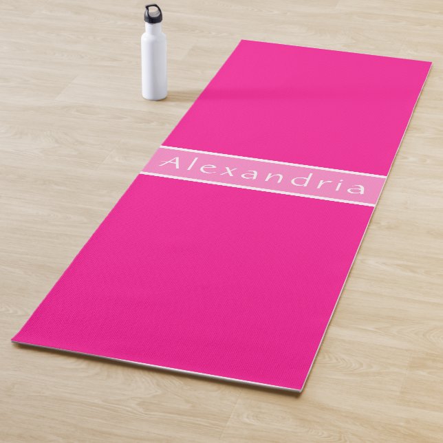 Tapis De Yoga Nom personnalisé rose chaud (En situation)