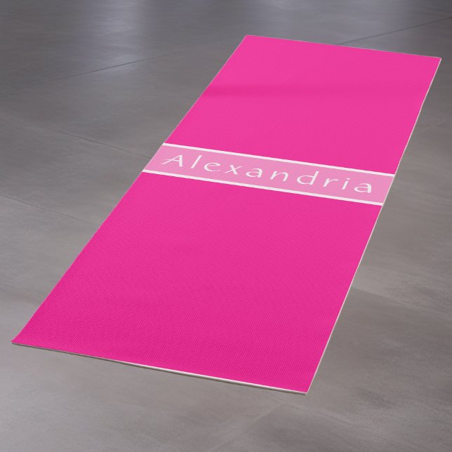Tapis De Yoga Nom personnalisé Rose chaud (Créateur téléchargé)