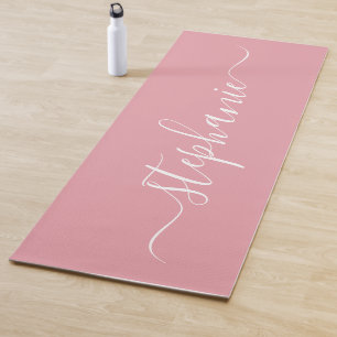 Tapis De Yoga Nom personnalisé rose pâle