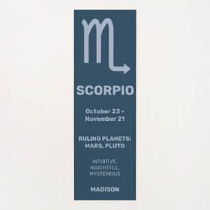 Tapis De Yoga Nom personnalisé / Texte et couleur Scorpion du si