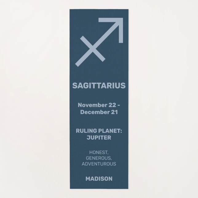 Tapis De Yoga Nom personnalisé / Texte et couleur Signe zodiaque (Devant)