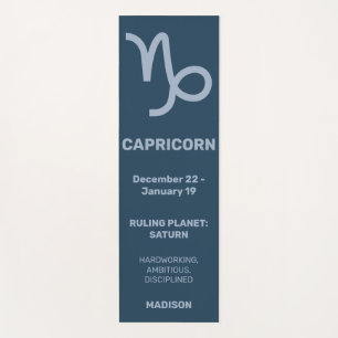 Tapis De Yoga Nom personnalisé / Texte et couleur Zodiac Signal 