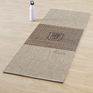 Tapis De Yoga Nom personnalisé Zen Om burlap tatami imprimé yoga
