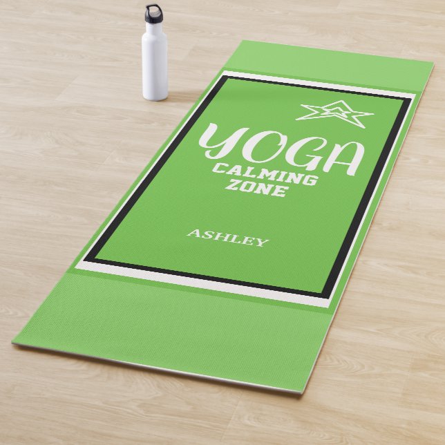 Tapis De Yoga Nom Vert Blanc (En situation)