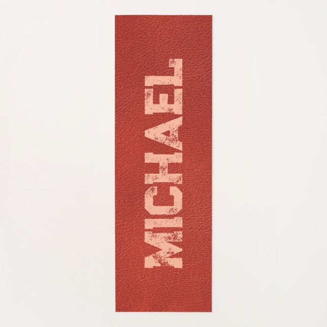 Tapis De Yoga Noms de Modèles tendance en cuir Brown (Devant)