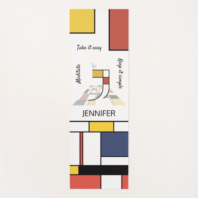 Tapis De Yoga Noplasticisme incroyable Art Monogramme. Lettre J (Devant)