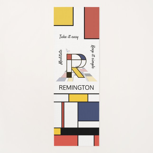 Tapis De Yoga Noplasticisme incroyable Art Monogramme. Lettre R (Devant)