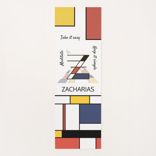 Tapis De Yoga Noplasticisme incroyable Art Monogramme. Lettre Z (Devant)