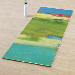 Tapis De Yoga Notes de champ - Art vert Abstrait