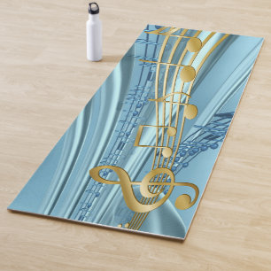 Tapis De Yoga Notes de musique bleu bébé