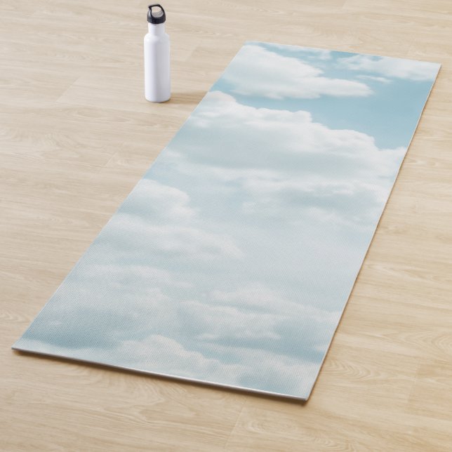 Tapis De Yoga Nuages bleus doux #2 nuages #mur #art (En situation)