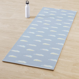 Tapis De Yoga Nuages pastel sur fond bleu clair