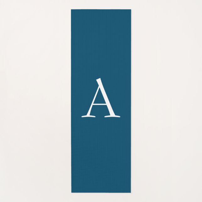 Tapis De Yoga Océan Bleu Plaine Élégant Monogramme moderne Initi (Devant)