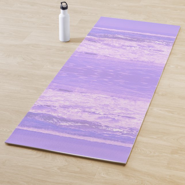 Tapis De Yoga Ocean Sea Beach Purple Waves Water (En situation)