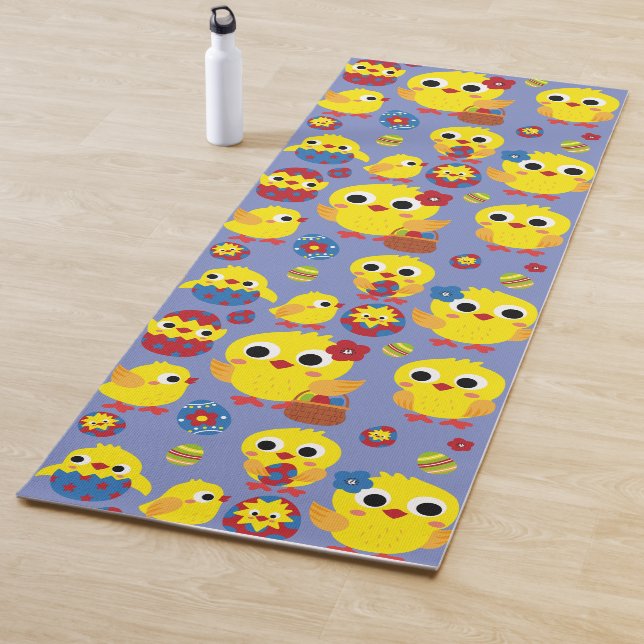 Tapis De Yoga OEufs de Pâques de Hatch Retro (En situation)