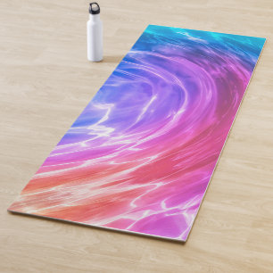 Tapis De Yoga Oeuvre Abstraite Blue Rose Purple Liquid  