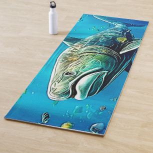 Tapis De Yoga Œuvre d'art Prédateur Océanique Requin