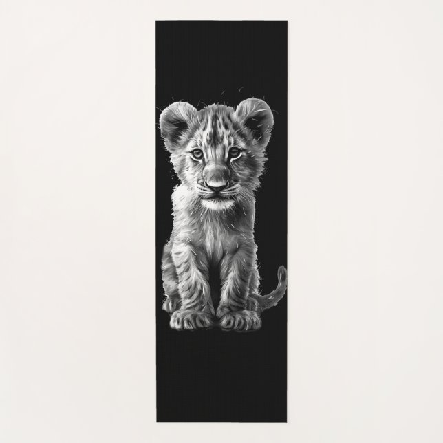 Tapis De Yoga Oh Bébé Gros Chat Petit Noir (Devant)