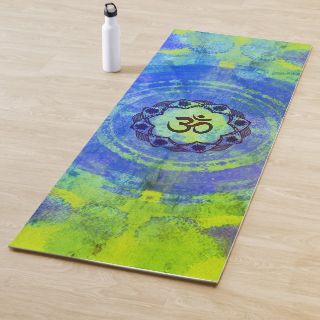 Tapis De Yoga Ohm symbole, mandala - vert (En situation)