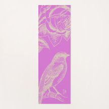 Oiseau et Rose Lilac Yoga Mat