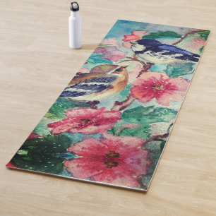 Tapis de Yoga Oiseaux de Printemps Beaux Moineaux