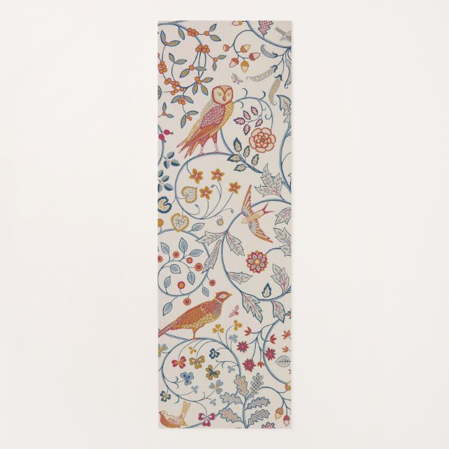 Tapis De Yoga Oiseaux et fleurs, William Morris (Devant)
