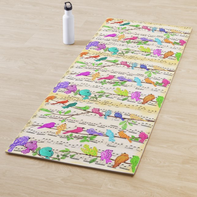 Tapis de Yoga Oiseaux Musicaux (En situation)