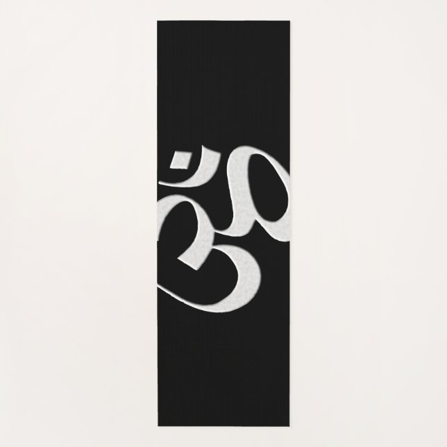 Tapis de yoga Om argent (Devant)