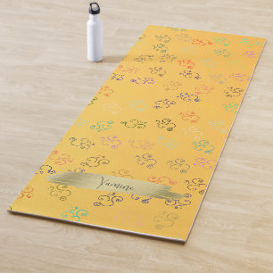Tapis De Yoga OM du chaos   Jaune, Assez Lumineux