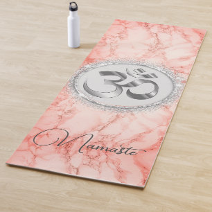 Tapis De Yoga OM Namaste Marbre rose