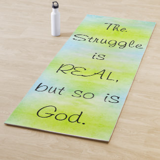 Tapis De Yoga Ombre Christian La lutte est réelle, Dieu aussi