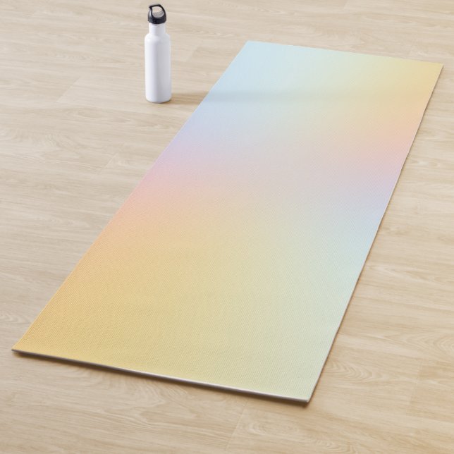 Tapis De Yoga Ombre minimaliste Pastel Rainbow (En situation)
