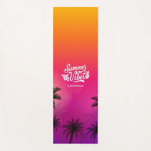 Tapis De Yoga Ombre Tropical Summer Night Vibe Nom Personnalisé