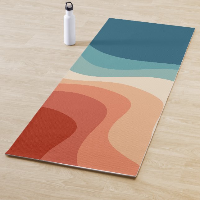 Tapis De Yoga Ondes de style rétro (En situation)