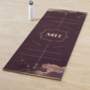 Tapis De Yoga Or Bourgogne & Rose, Lignes d'alignement du corps