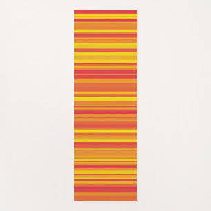 Tapis De Yoga Orange rouge jaune rayures