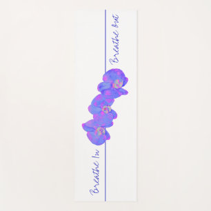 Tapis De Yoga Orchidées bleues violettes - respirez. Respire deh