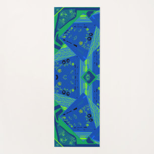 Tapis De Yoga Origami Chintz (L) Vert bleu