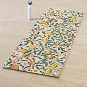 Tapis De Yoga Ornement blanc de la grenade à fruits William Mor