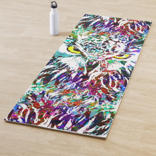 Tapis De Yoga Owl Yoga Mat Chouette colorée Chouette Abstra