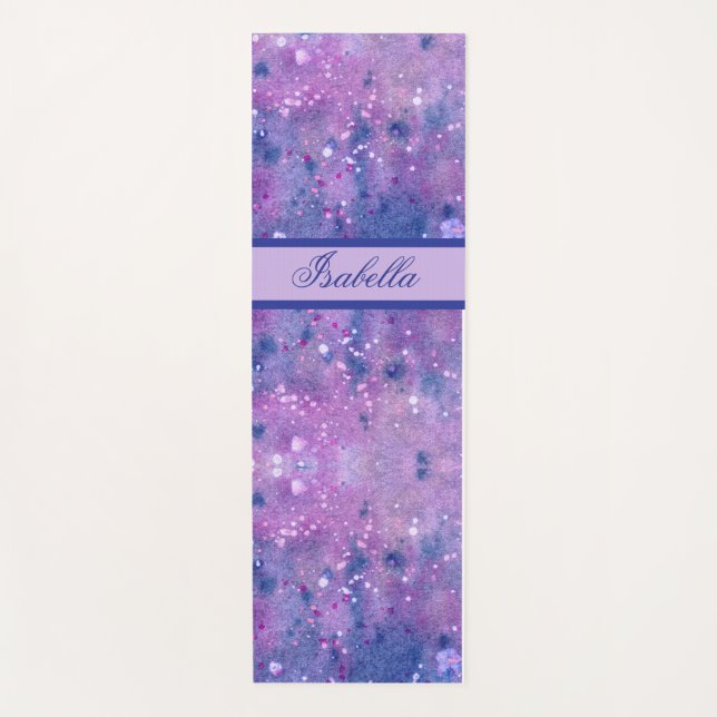 Tapis De Yoga Paillettes de peinture rose violet (Devant)