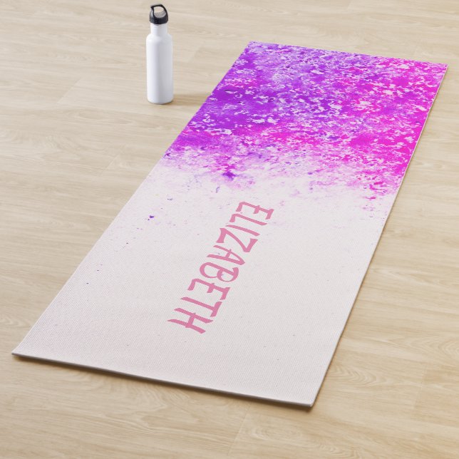 Tapis De Yoga Paillettes roses (En situation)