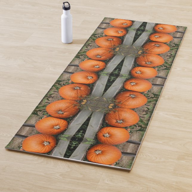 Tapis De Yoga Paire Citrouille d'automne Abstrait (En situation)