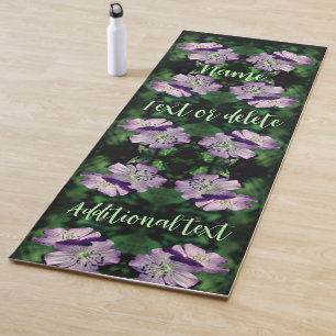 Tapis De Yoga Paire de fleurs de géranium violet Abstraite perso