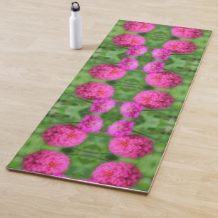 Tapis De Yoga Paire de fleurs rose Zinnia gros Abstrait