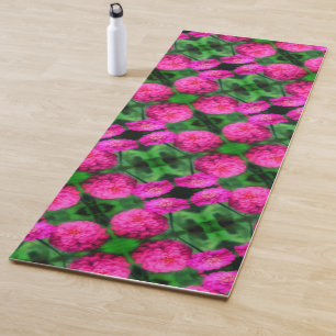 Tapis De Yoga Paire de fleurs rose Zinnia Gros plan Motif Abstra