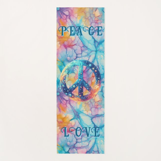 Tapis De Yoga Paix Amour Tie-Dye (Devant)