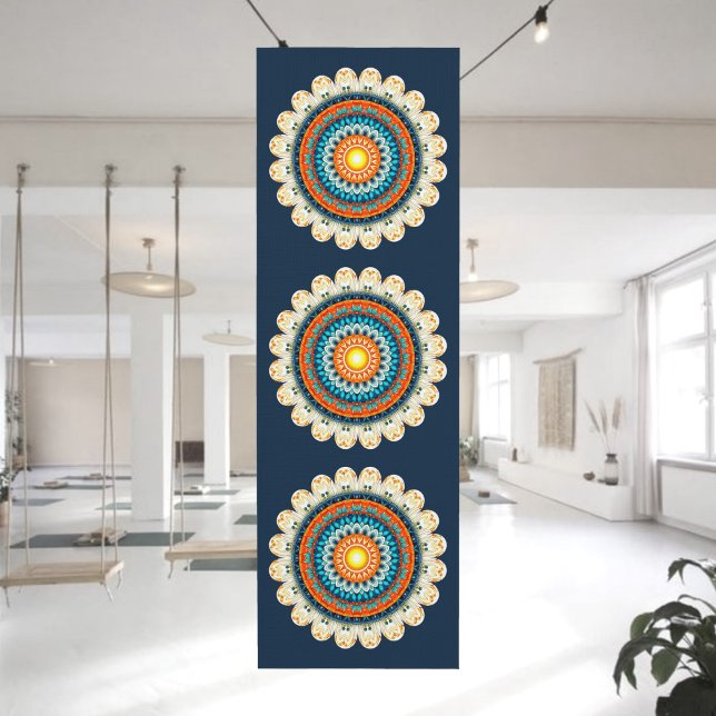 Tapis De Yoga Pale Yellow Orange Mandala Yoga Mat (Créateur téléchargé)